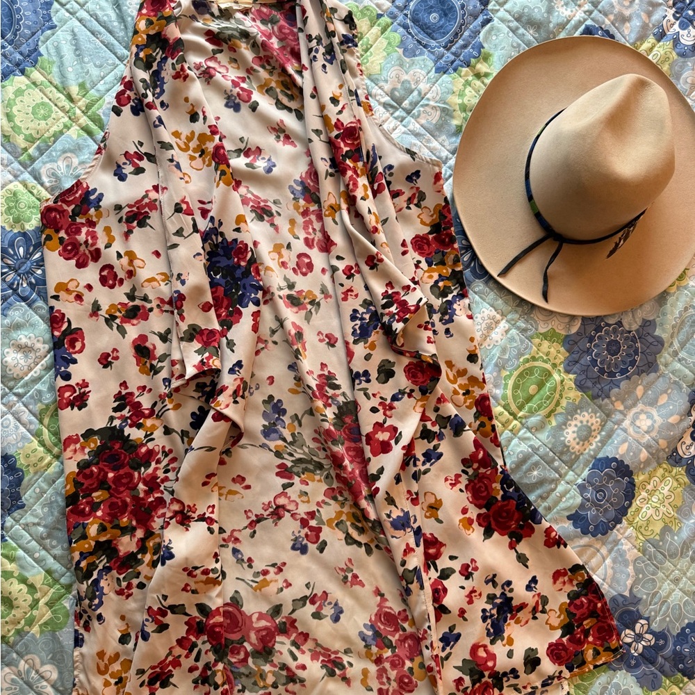 💐 Flowy Floral Duster Vest 💐